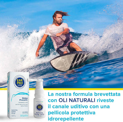Ear Pro Spray Naturale Protettivo Orecchie - Previene le infezioni causate dall'acqua 20 ml - 200 applicazioni