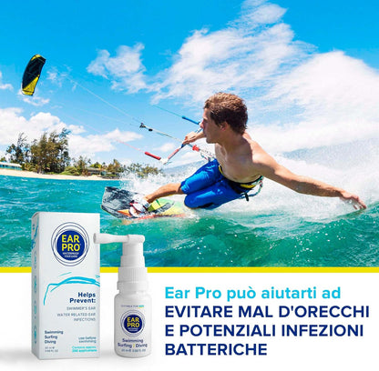 Ear Pro Spray Naturale Protettivo Orecchie - Previene le infezioni causate dall'acqua 20 ml - 200 applicazioni