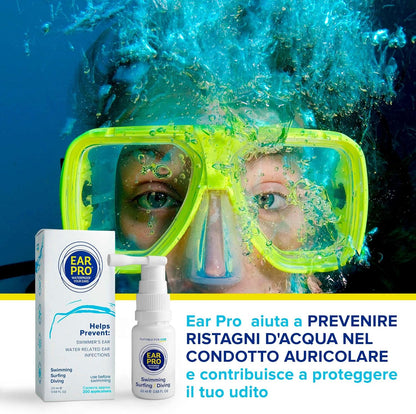 Ear Pro Spray Naturale Protettivo Orecchie - Previene le infezioni causate dall'acqua 20 ml - 200 applicazioni