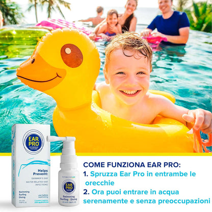 Ear Pro Spray Naturale Protettivo Orecchie - Previene le infezioni causate dall'acqua 20 ml - 200 applicazioni